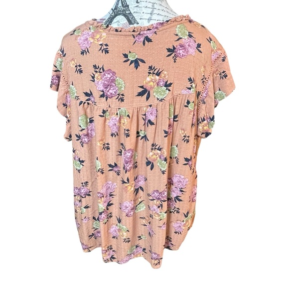 Buffalo David Bitton Floral Blouse - Orange and Pink - Picture 3 of 7